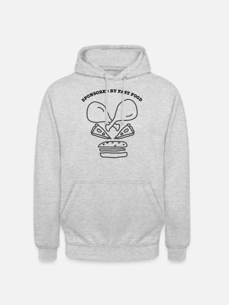 Skull SponsoredByFastFood - Unisex Hoodie - light heather grey