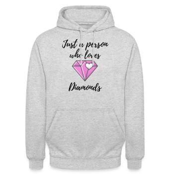 Just a Person Who Loves Sparkle - Unisex Hoodie - light heather grey - Front - Alina (178cm) & Michal (187cm)