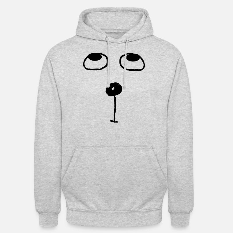 Drôle de visage de chat - Sweat-shirt à capuche unisexe - gris clair chiné