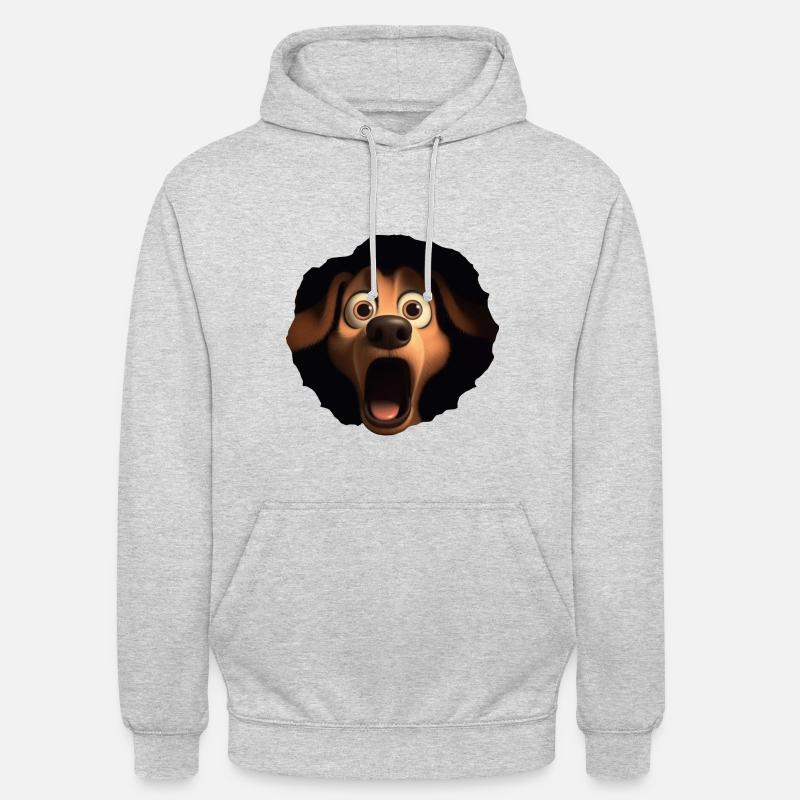 Chien choqué - Sweat-shirt à capuche unisexe - gris clair chiné