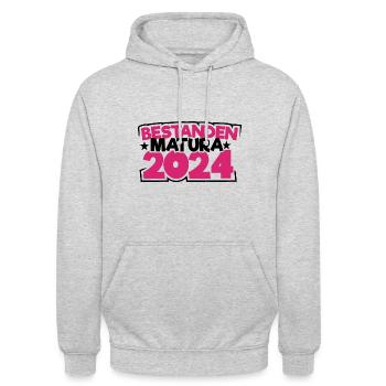 Matura 2024 Maturareise Maturafeier Maturant - Unisex Hoodie - Hellgrau meliert - Vorne - Alina (178cm) & Michal (187cm)