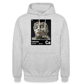 Calcium Ca chemisches Element Periodensystem 020 - Unisex Hoodie - Hellgrau meliert - Vorne - Alina (178cm) & Michal (187cm)