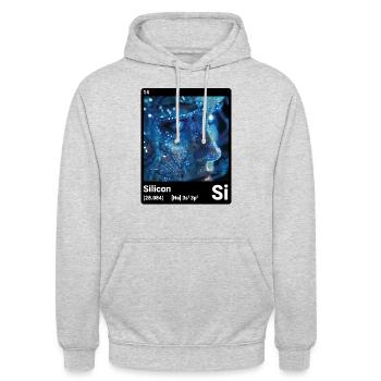 Periodic table element silicon (Si) 014 - Unisex Hoodie - light heather grey - Front - Alina (178cm) & Michal (187cm)