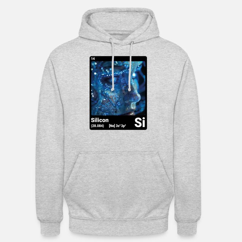 Periodensystemelement Silizium (Si) 014 - Unisex Hoodie - Hellgrau meliert