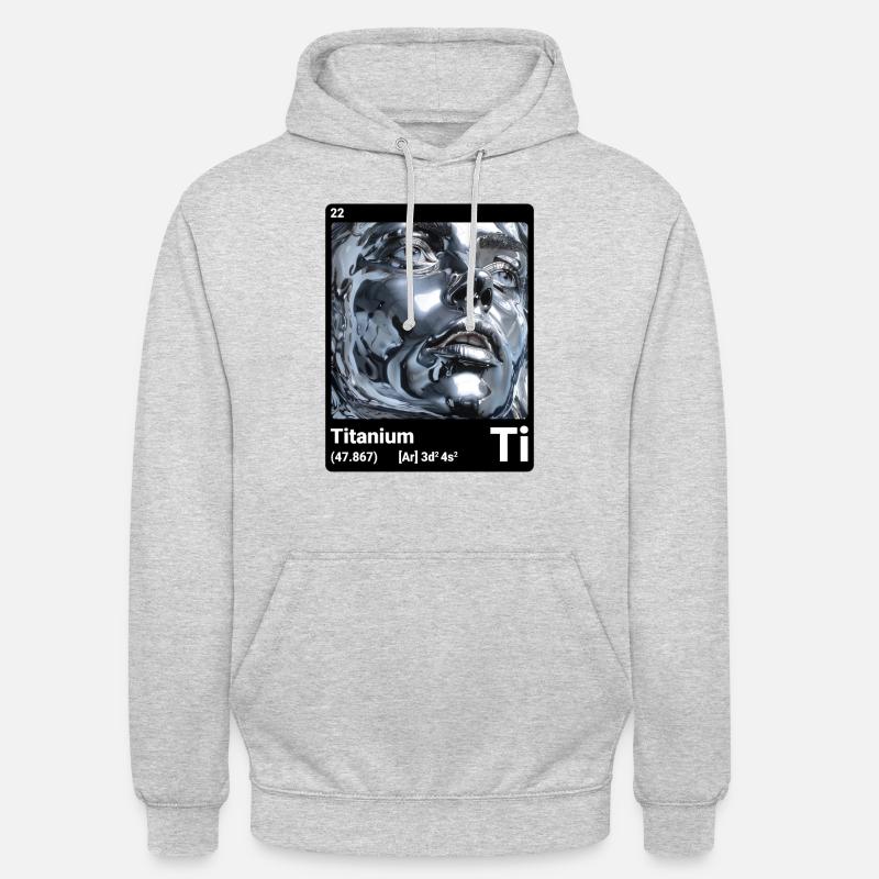 AI am Titanium (bk) - Sweat-shirt à capuche unisexe - gris clair chiné