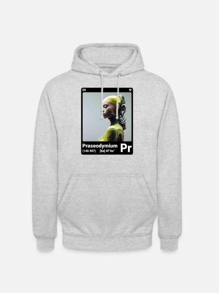 AI am Praseodym (bk) - Unisex Hoodie - Hellgrau meliert