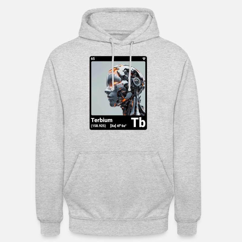 AI am Terbium (bk) - Sweat-shirt à capuche unisexe - gris clair chiné