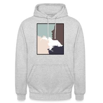 Ein Hauch von Entspannung und Sinnlichkeit - Unisex Hoodie - Hellgrau meliert - Vorne - Alina (178cm) & Michal (187cm)