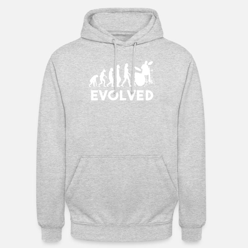 Drummer Drums Evolution - Sweat-shirt à capuche unisexe - gris clair chiné