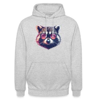 Summer Racoon v2 - Unisex Hoodie - light heather grey - Front - Alina (178cm) & Michal (187cm)