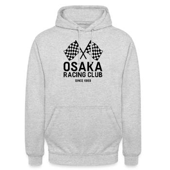 OSAKA RACING CLUB - Unisex Hoodie - Hellgrau meliert - Vorne - Alina (178cm) & Michal (187cm)