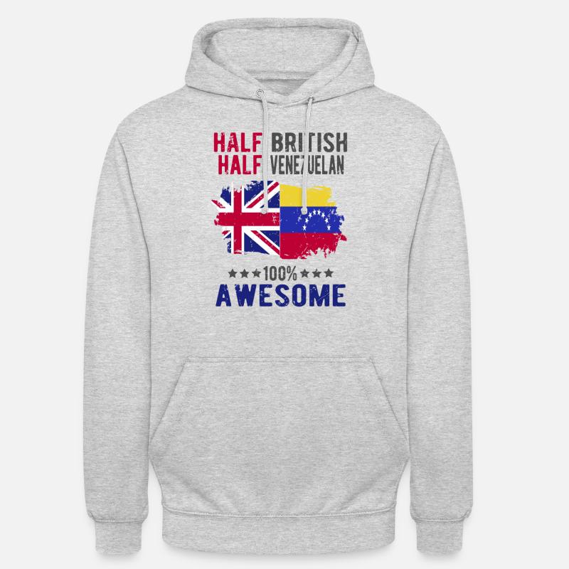 Halb Brite Halb Venezolaner - Unisex Hoodie - Hellgrau meliert