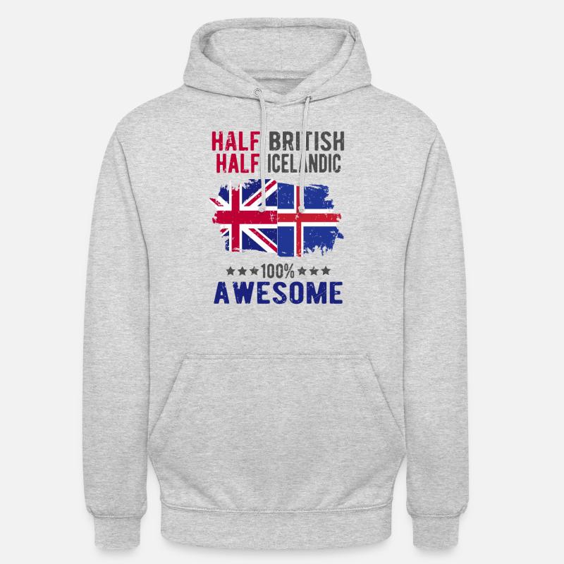 Half British Half Icelander - Unisex Hoodie - light heather grey