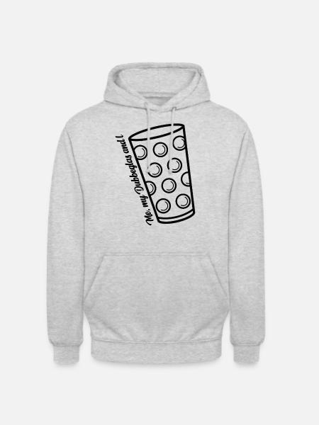 Moi, mes Dubbeglas et moi - Sweat-shirt à capuche unisexe - gris clair chiné