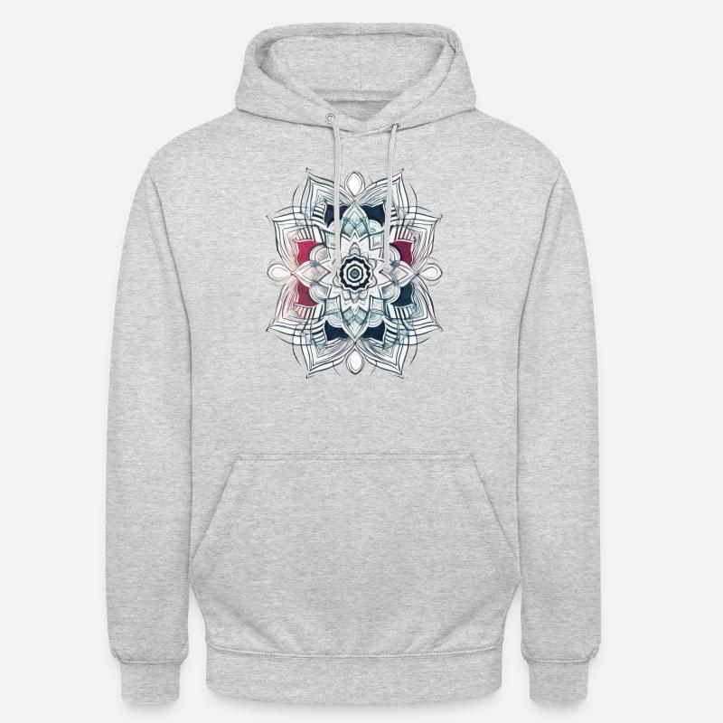 Floral Mandala - Sweat-shirt à capuche unisexe - gris clair chiné