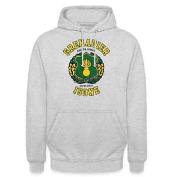 Grenadier - Unisex Hoodie - light heather grey - Front - Alina (178cm) & Michal (187cm)