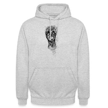 Schreien um Hilfe - Unisex Hoodie - Hellgrau meliert - Vorne - Alina (178cm) & Michal (187cm)