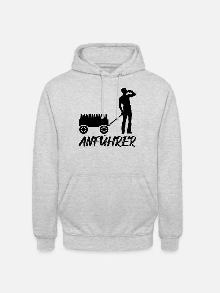 Anführer, schwarz - Unisex Hoodie - Hellgrau meliert