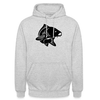 fische fischen fischer - Unisex Hoodie - Hellgrau meliert - Vorne - Alina (178cm) & Michal (187cm)