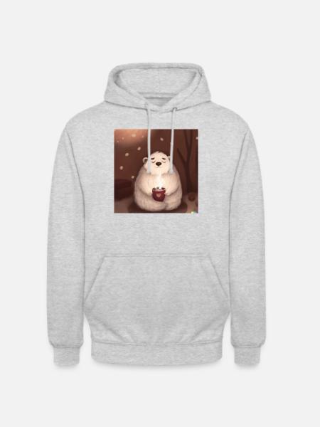 Fluffiges Tierchen - Unisex Hoodie - Hellgrau meliert