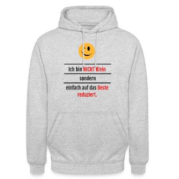 Größen Witz - Unisex Hoodie - Hellgrau meliert - Vorne - Alina (178cm) & Michal (187cm)