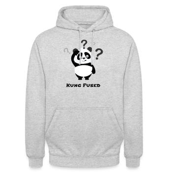Lustiges Kung Fu(sed) - Panda Shirt - Unisex Hoodie - Hellgrau meliert - Vorne - Alina (178cm) & Michal (187cm)