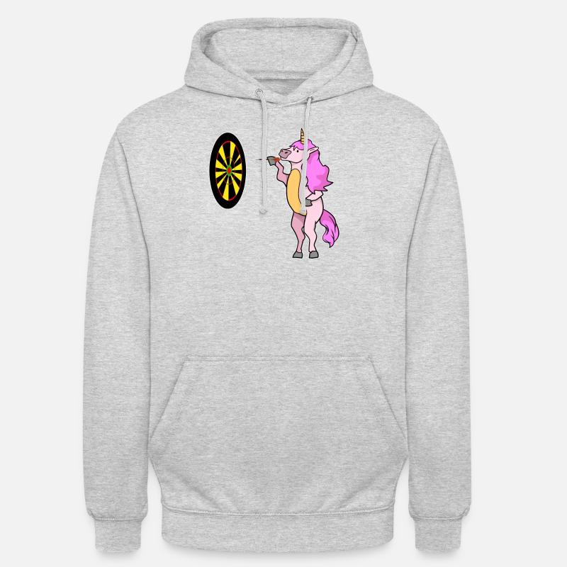 Fléchettes Licorne - Sweat-shirt à capuche unisexe - gris clair chiné
