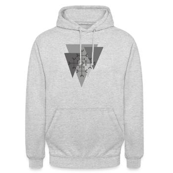 Symbole Protection de la sécurité - Sweat-shirt à capuche unisexe - gris clair chiné - Devant - Alina (178cm) & Michal (187cm)