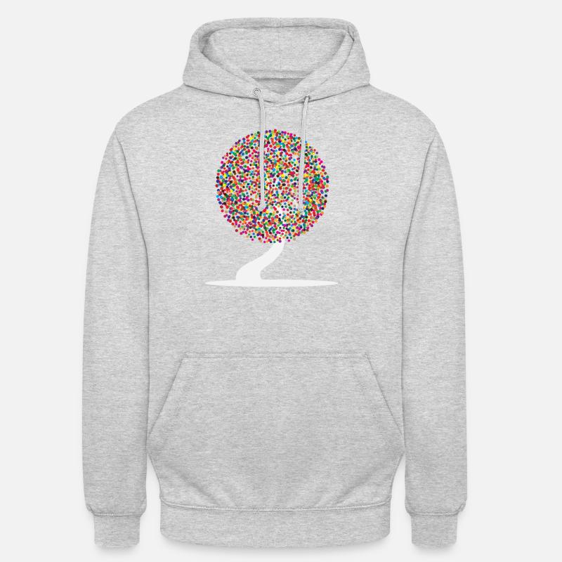 Arbre coloré - Sweat-shirt à capuche unisexe - gris clair chiné
