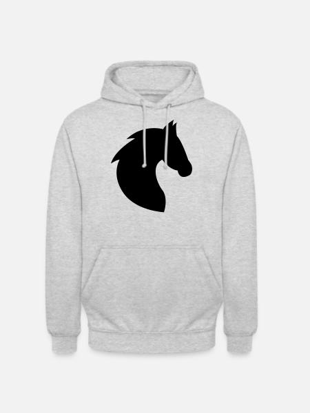 Horse, horse head, horses, riding, head - Unisex Hoodie - light heather grey