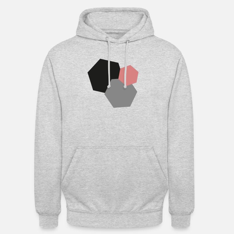 Abstract modern hexagons minimalism gift - Unisex Hoodie - light heather grey