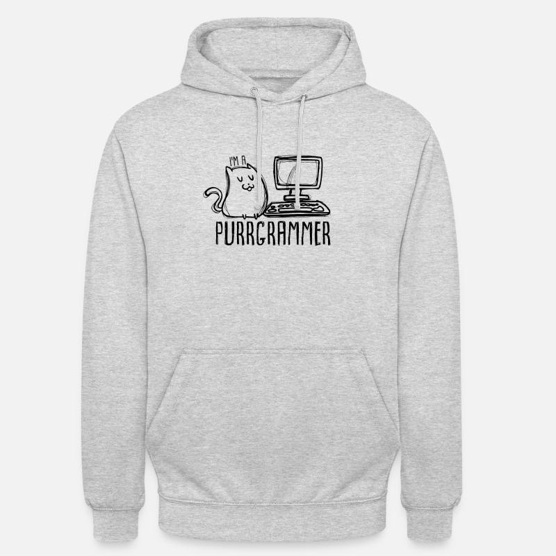 programmeur - Sweat-shirt à capuche unisexe - gris clair chiné