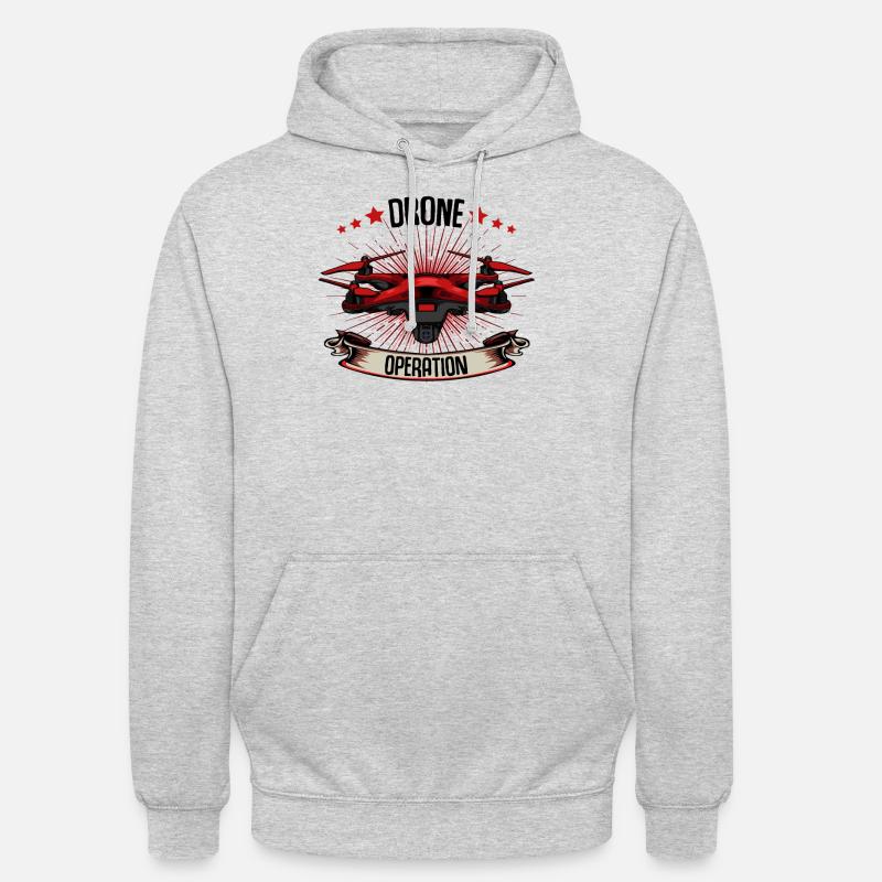 Drones - Sweat-shirt à capuche unisexe - gris clair chiné