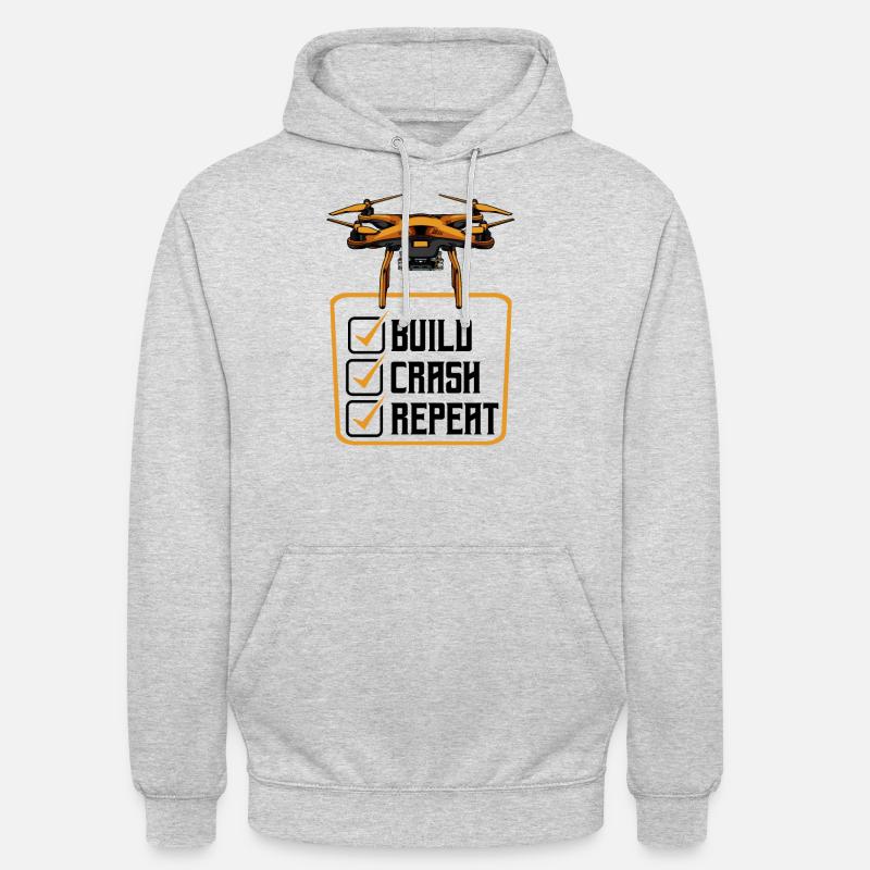 drones - Sweat-shirt à capuche unisexe - gris clair chiné