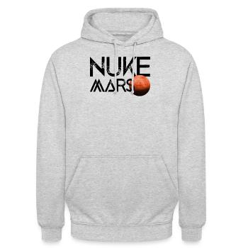 Nuke Mars Terraforming Space Red Planet - Sweat-shirt à capuche unisexe - gris clair chiné - Devant - Alina (178cm) & Michal (187cm)