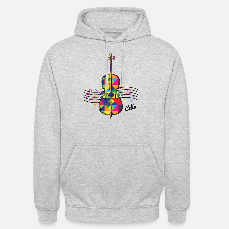 violoncelle - Sweat-shirt à capuche unisexe - gris clair chiné