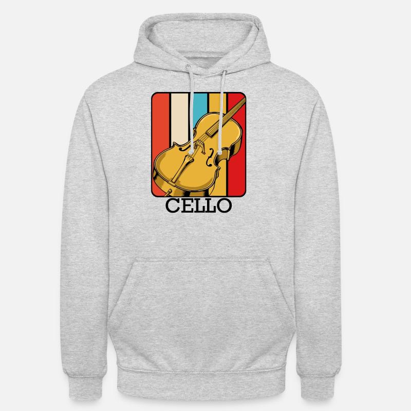 violoncelle - Sweat-shirt à capuche unisexe - gris clair chiné