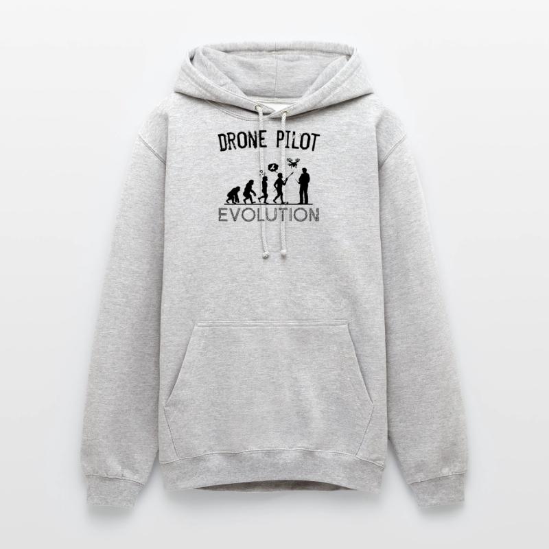 Drones Silhouette Silhouette Drone Pilot Evolution Sweat-shirt à capuche unisexe