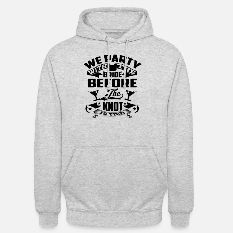 Fête d’enterrement de vie de garçon - Sweat-shirt à capuche unisexe - gris clair chiné