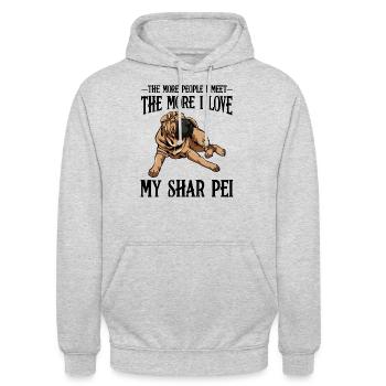 Shar Pei - Unisex Hoodie - light heather grey - Front - Alina (178cm) & Michal (187cm)