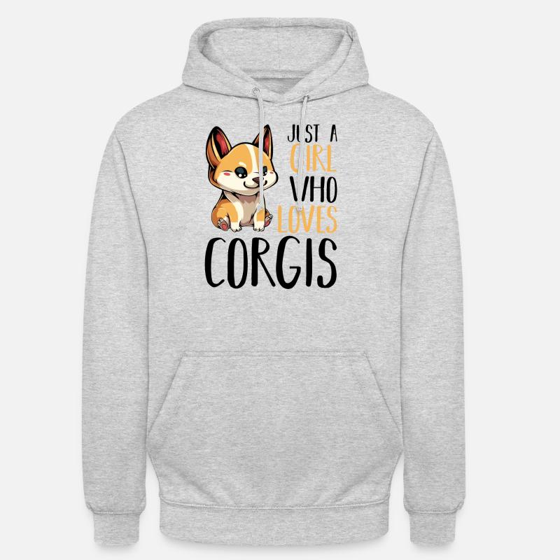 Corgi - Sweat-shirt à capuche unisexe - gris clair chiné