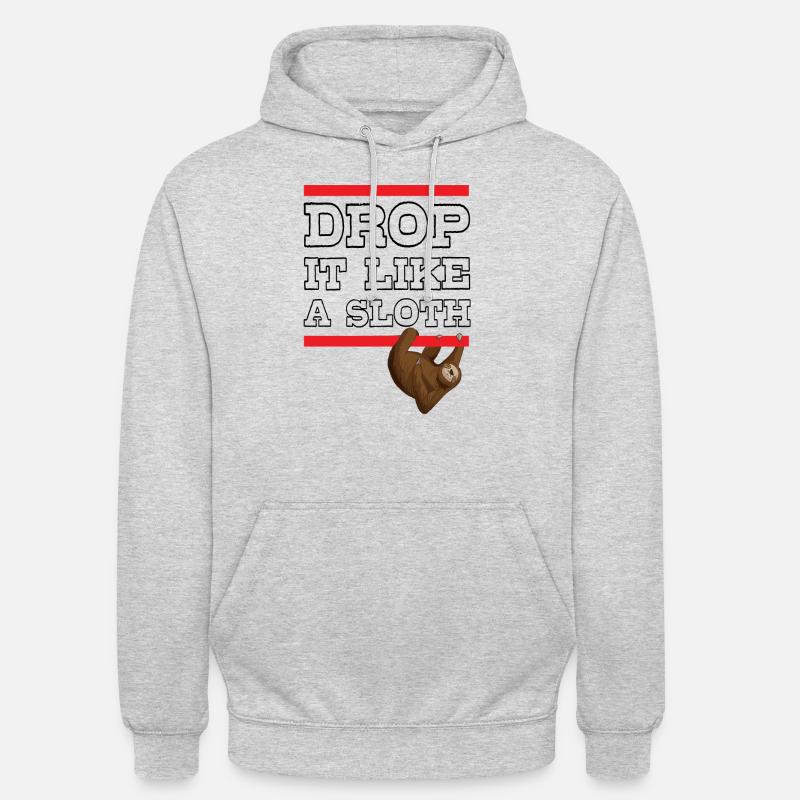 Drop It Like A Sloth - Sweat-shirt à capuche unisexe - gris clair chiné