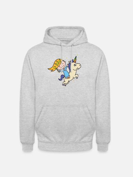 Unicorn & Princess - Unisex Hoodie - light heather grey