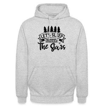 Lets Sleep Under The stars - Unisex Hoodie - Hellgrau meliert - Vorne - Alina (178cm) & Michal (187cm)