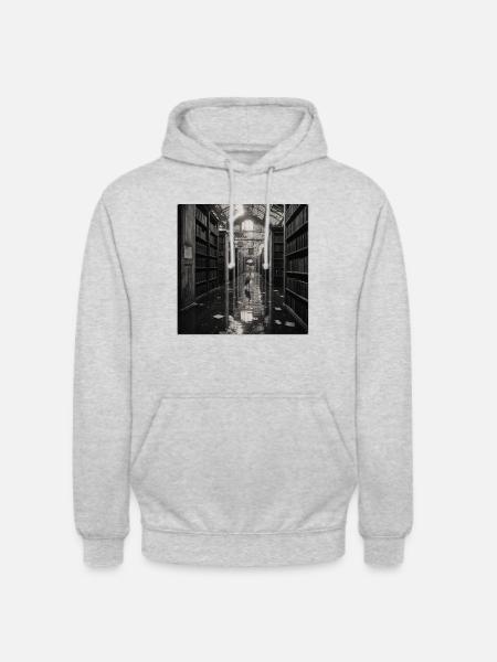 Biblioteca Heron Mistero Crimine Animale Vintage - Felpa con cappuccio unisex - grigio chiaro melange