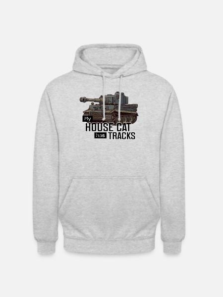 Panzer Tiger I – My House Cat ha cingoli RCCX - Felpa con cappuccio unisex - grigio chiaro melange