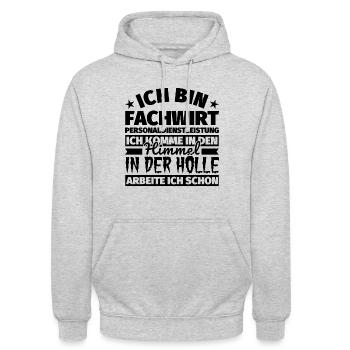 Fachwirt Personaldienstleistung Geschenk lustig Hi - Unisex Hoodie - Hellgrau meliert - Vorne - Alina (178cm) & Michal (187cm)