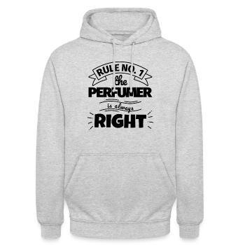 PERFUMER funny gift - Unisex Hoodie - light heather grey - Front - Alina (178cm) & Michal (187cm)
