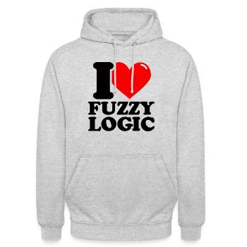 I love fuzzy logic - Unisex Hoodie - light heather grey - Front - Alina (178cm) & Michal (187cm)