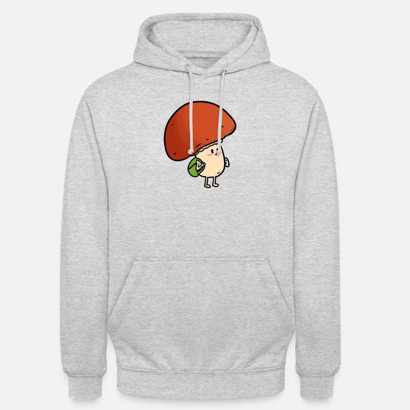 Champignon étudiant, Champignon - Sweat-shirt à capuche unisexe - gris clair chiné